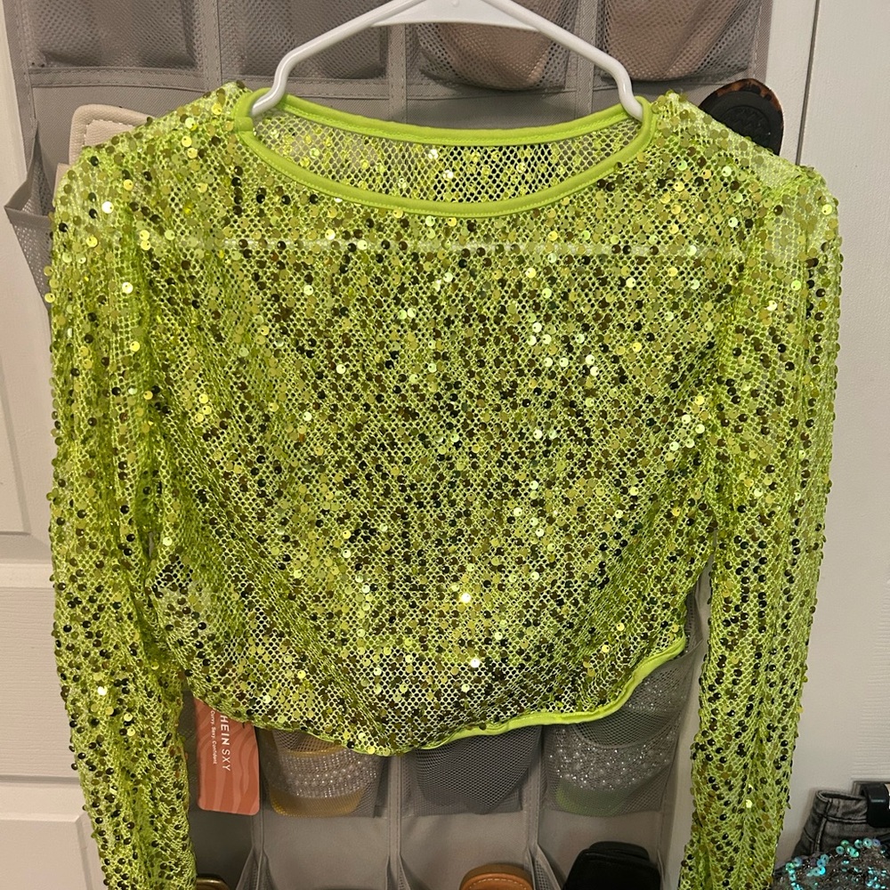 Sequence lime  green crop top